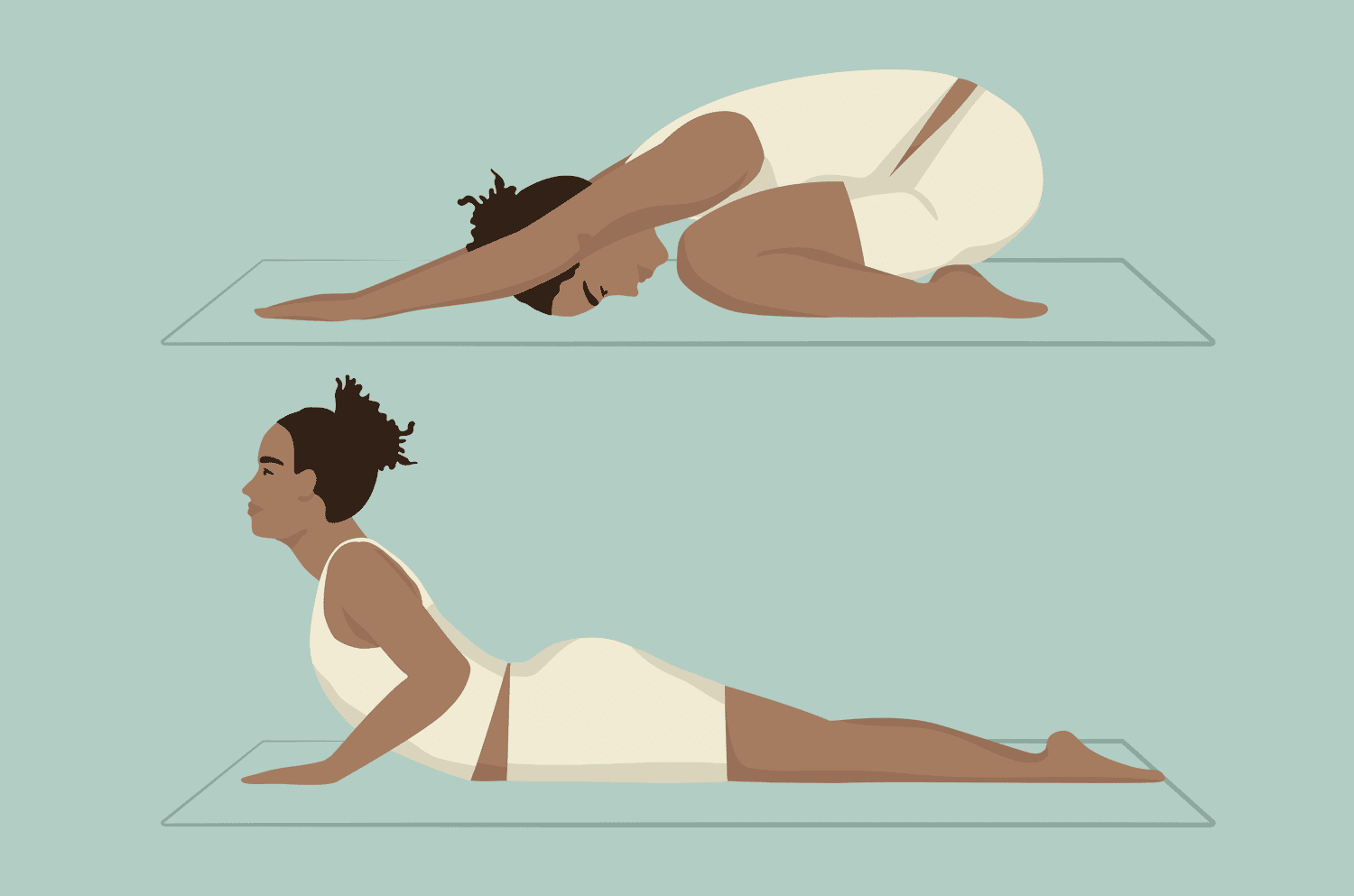 Illustration of a morning stretching and movement routine