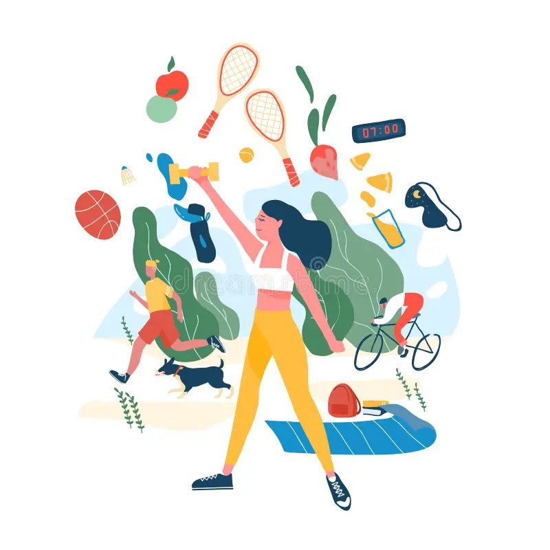 Illustration representing active and balanced everyday living